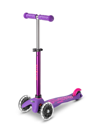 purple pink mini deluxe scooter with led wheels