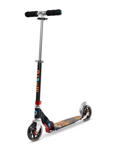 black and orange speed 2 wheel scooter