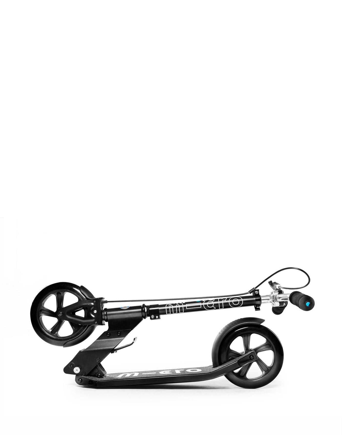 black downtown adult 2 wheel commute scooter folded