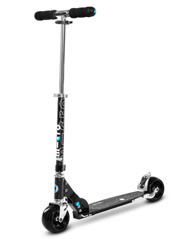 black rocket 2 wheel scooter with wide wheels
