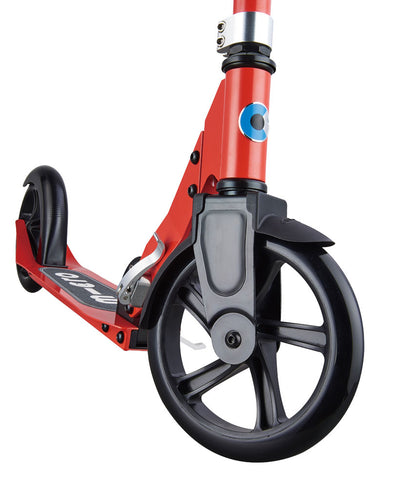 red cruiser 2 wheel kids scooter with large front wheel