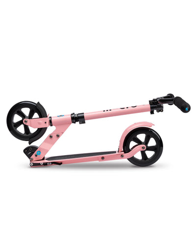neon pink compact speed plus deluxe adult scooter folded