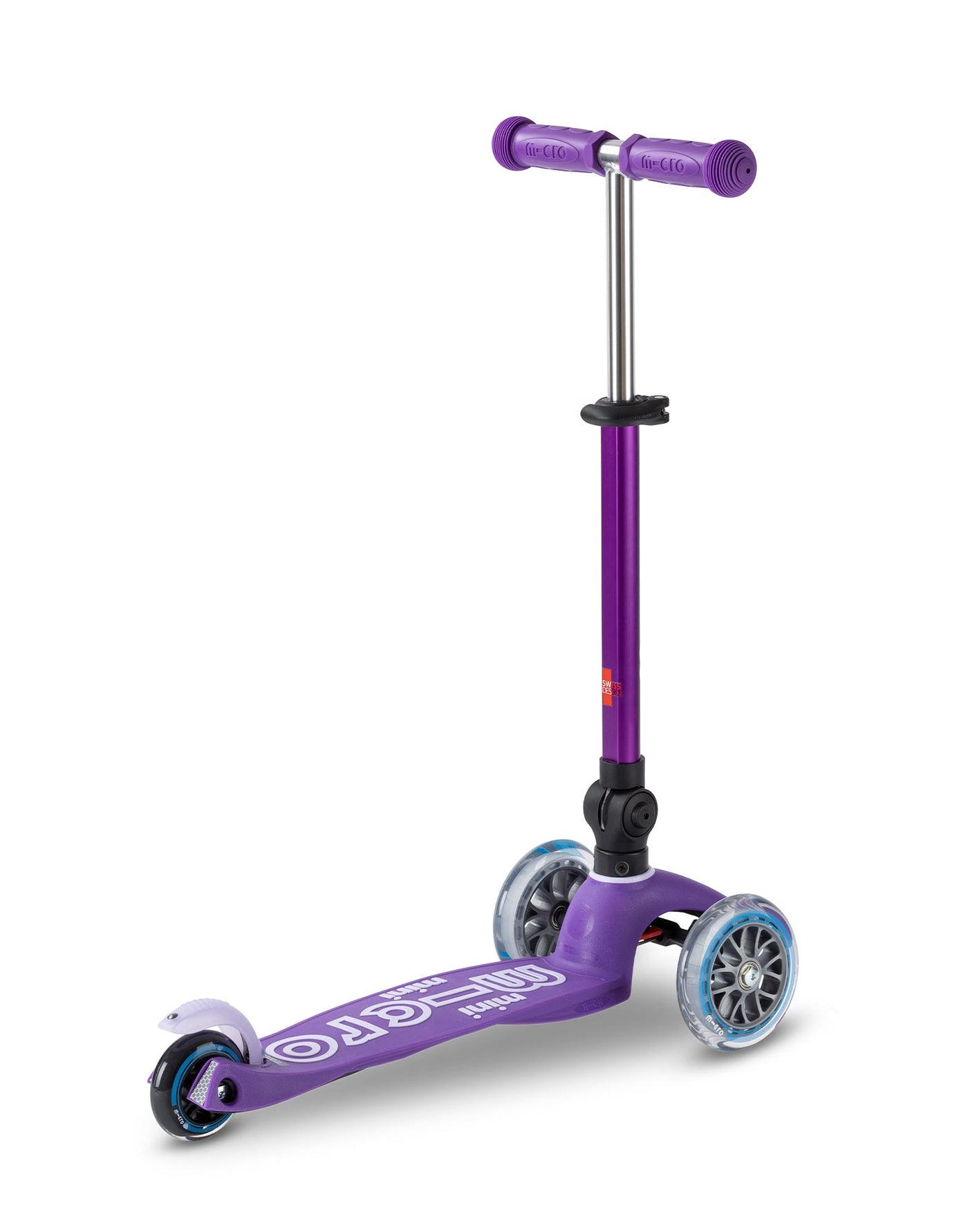 mini micro deluxe foldable purple scooter rear end