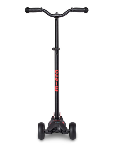 black maxi deluxe pro kids 3 wheel scooter front