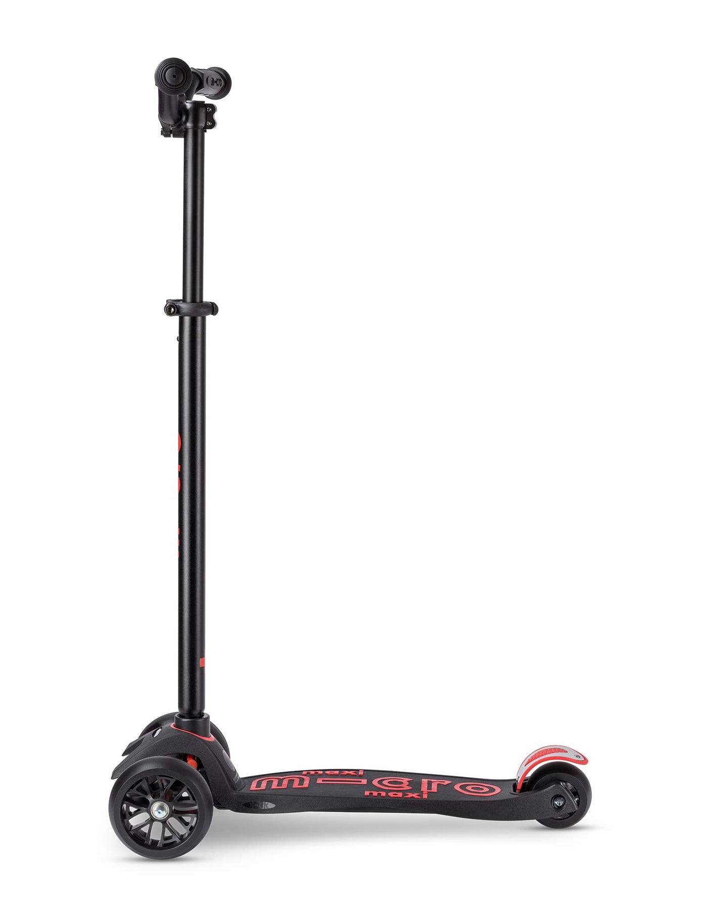 black maxi deluxe pro kids 3 wheel scooter side