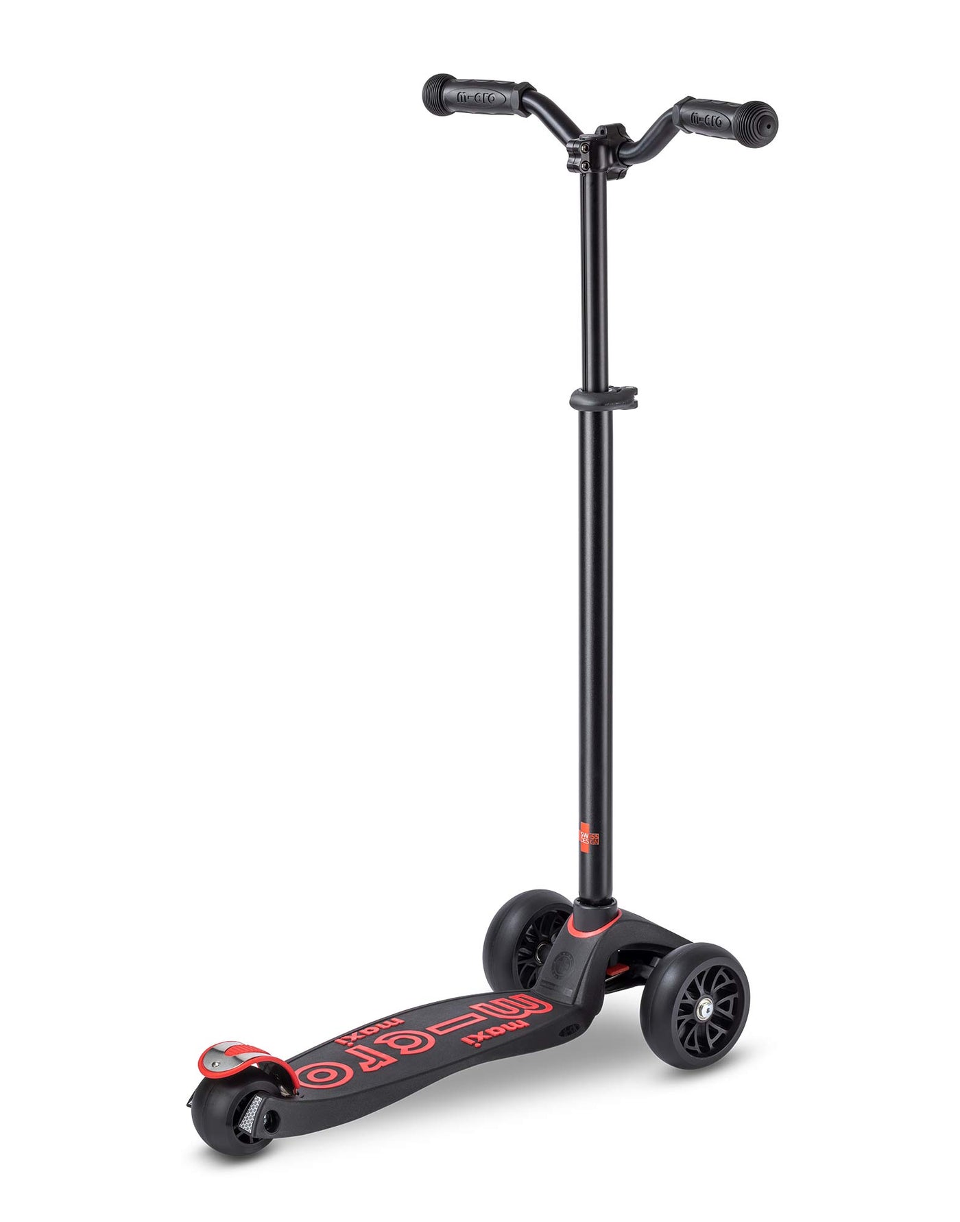 black maxi deluxe pro kids 3 wheel scooter rear