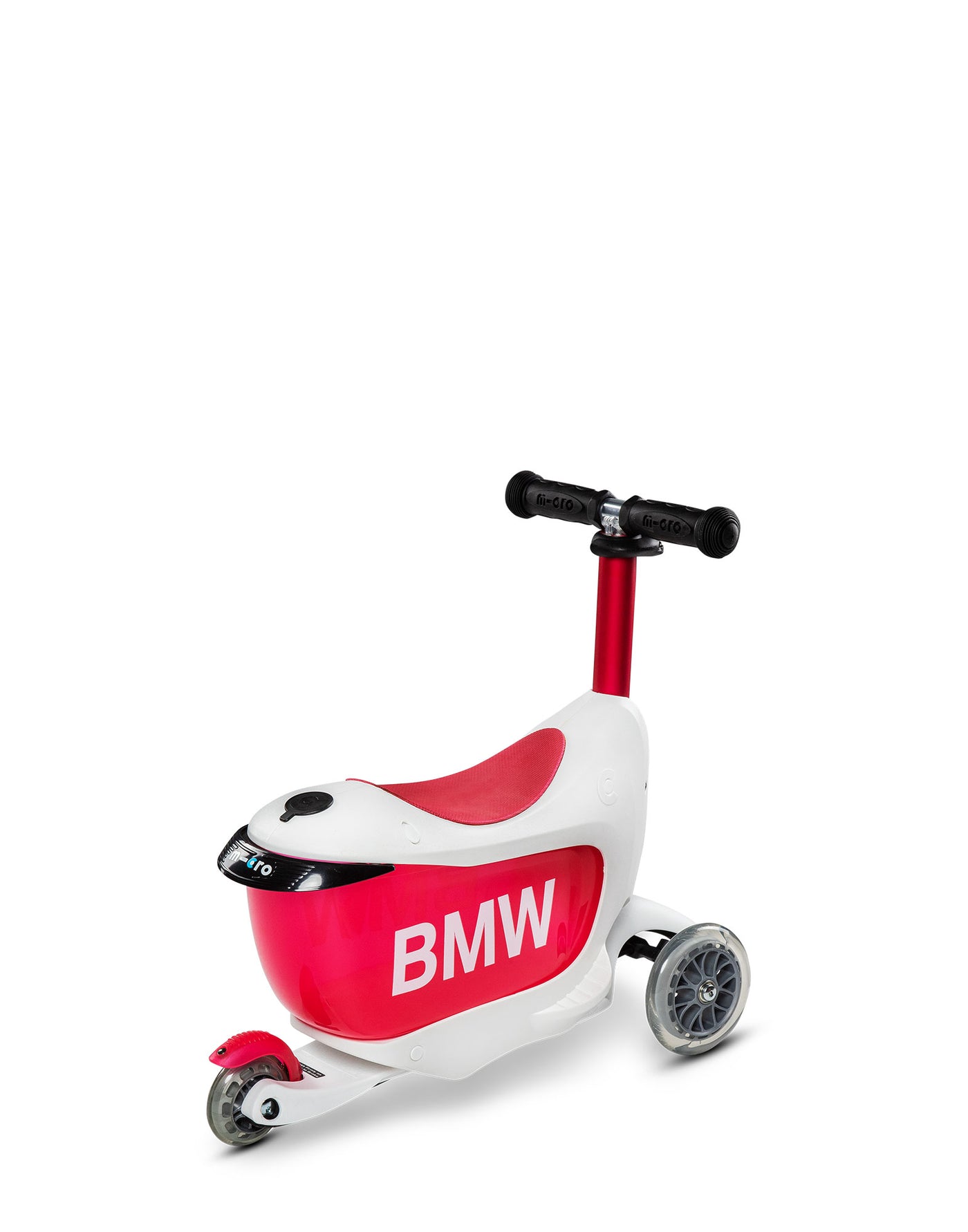 bmw micro mini2go toddler ride on scooter white rear view
