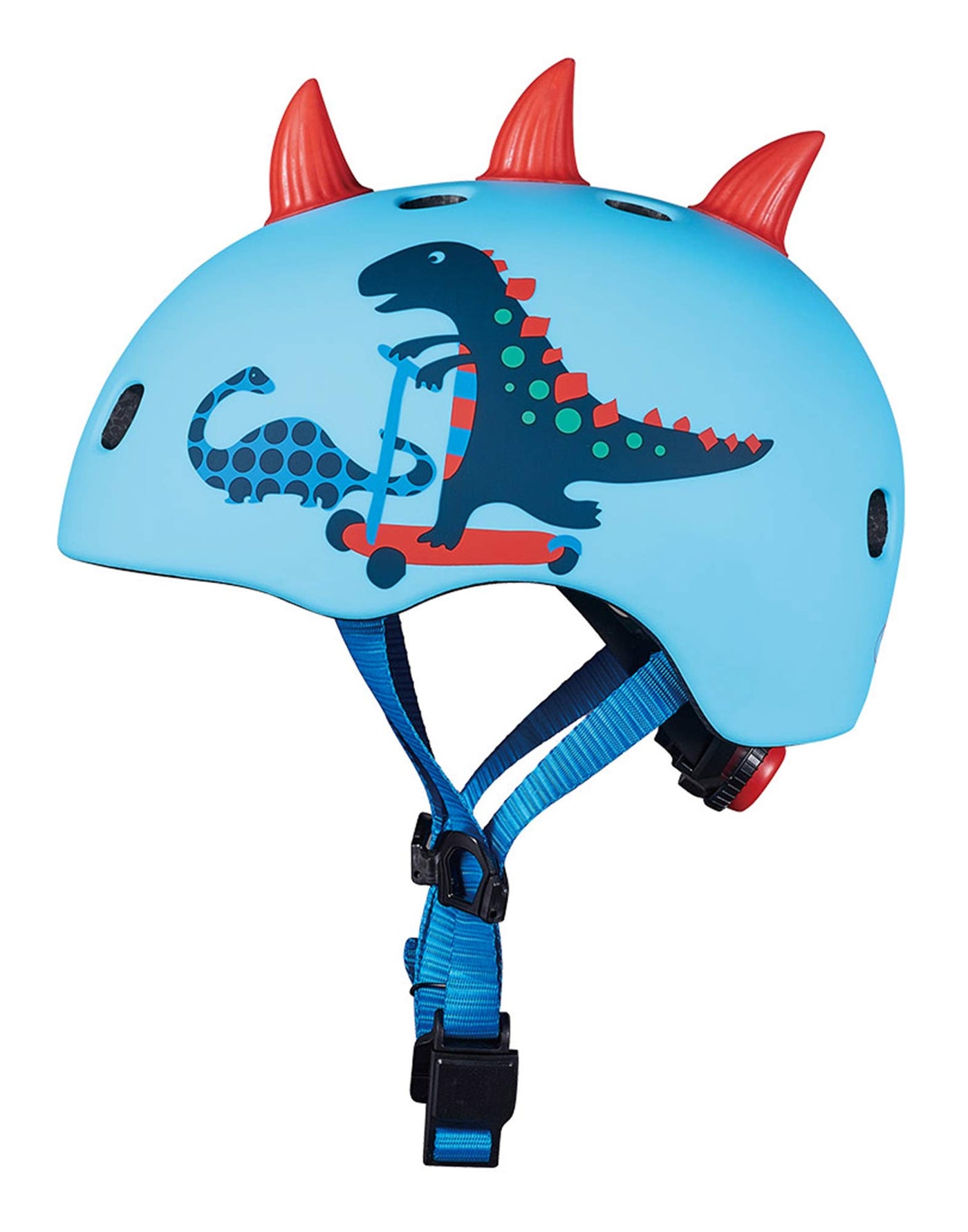 toddler and kids scooter and bike helmet dinosaur with spikes side view