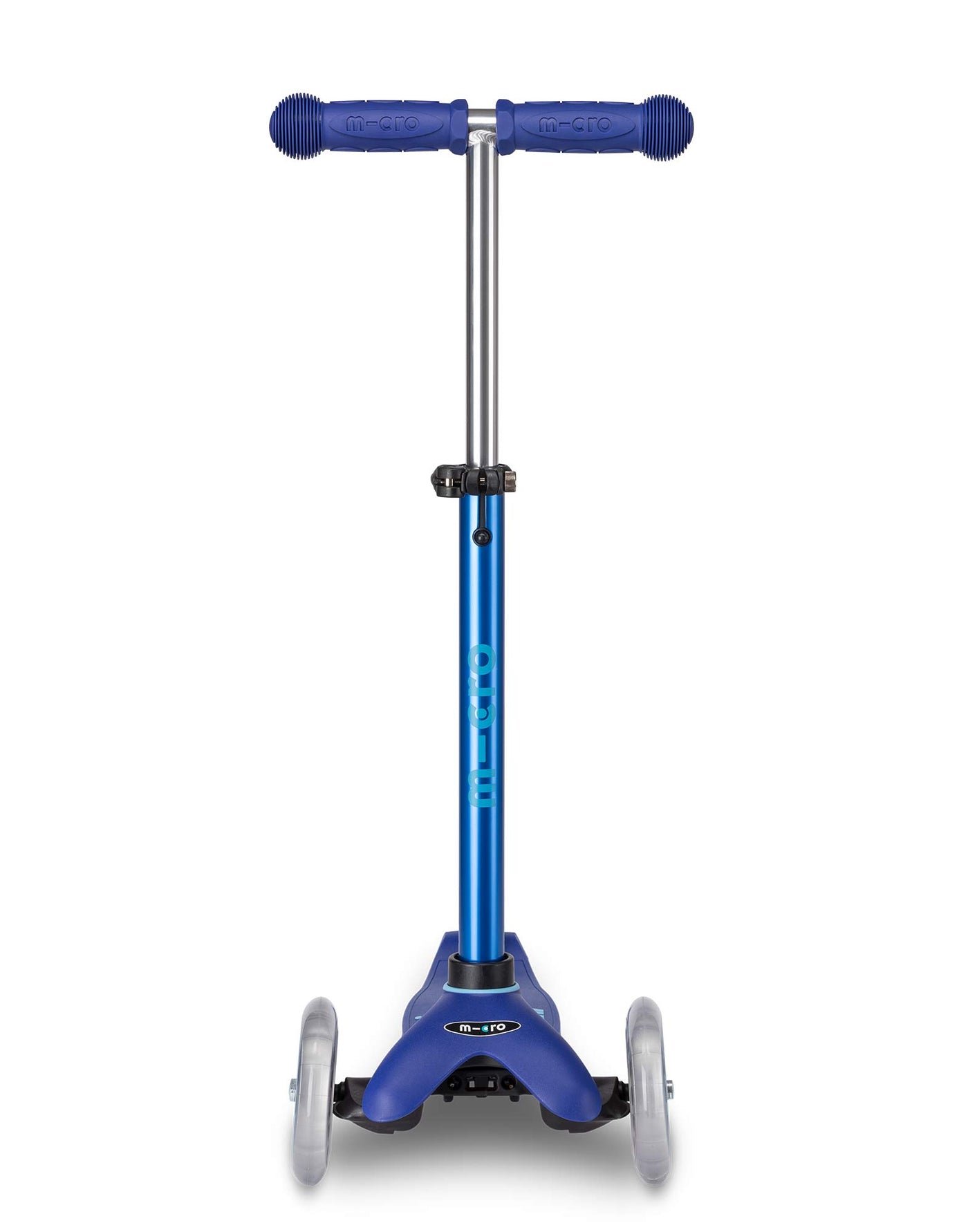 blue mini deluxe 3 wheel scooter front