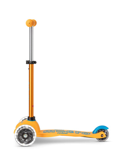 apricot mini deluxe scooter with led wheels side