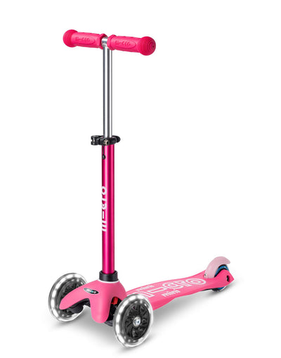 pink mini deluxe scooter with led wheels