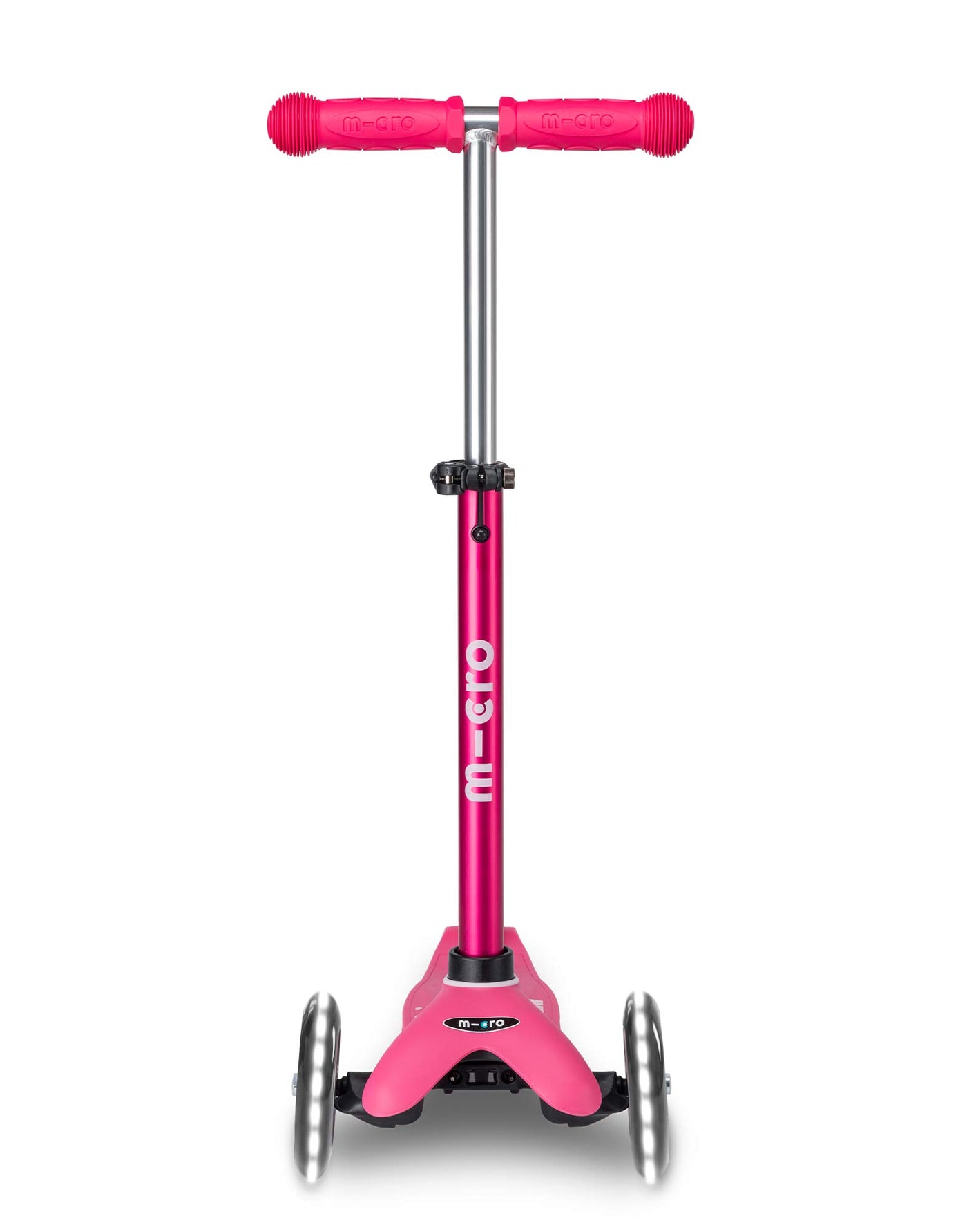 pink mini deluxe scooter with led wheels front