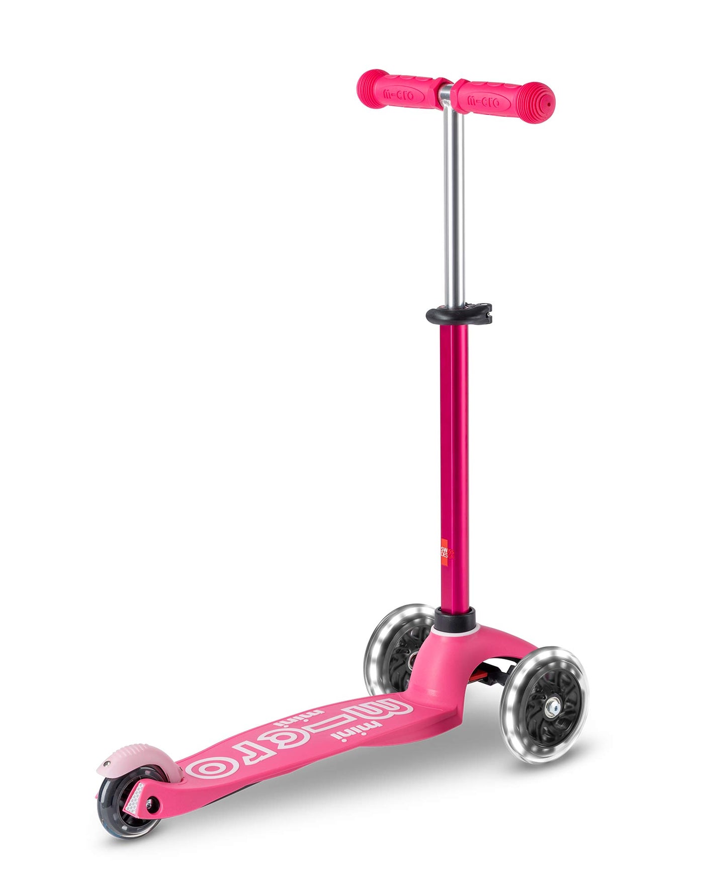 pink mini deluxe scooter with led wheels rear