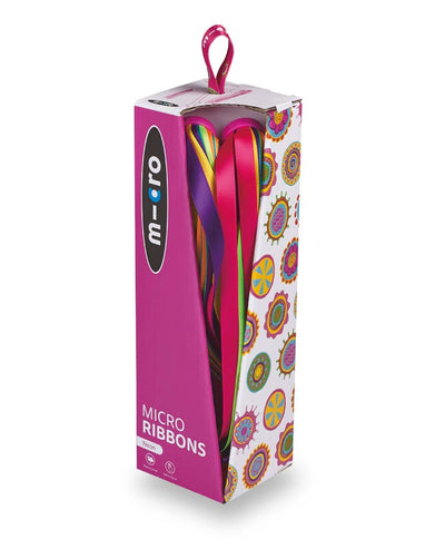 neon coloured ribbons in a box