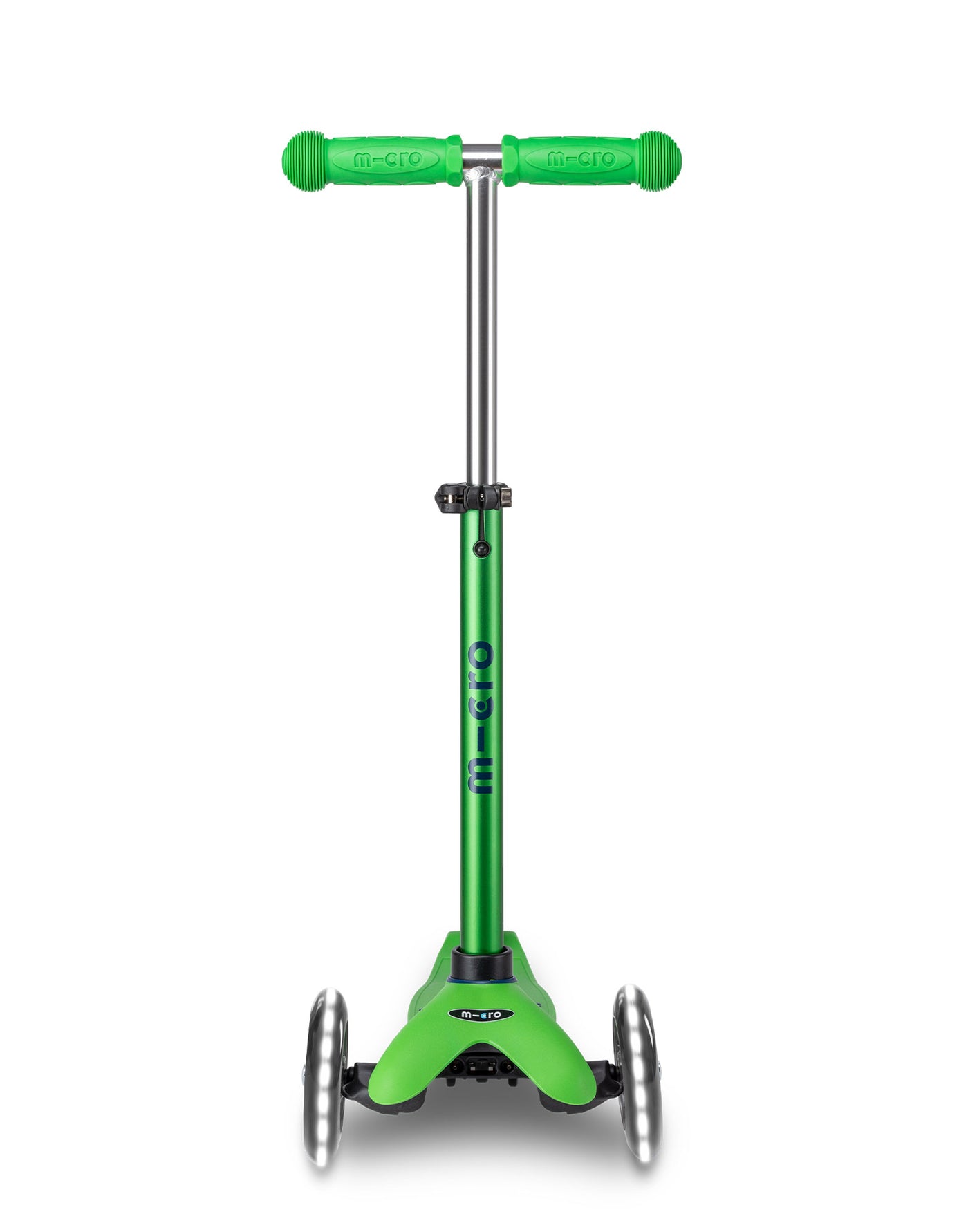 green blue mini deluxe scooter with led wheels front