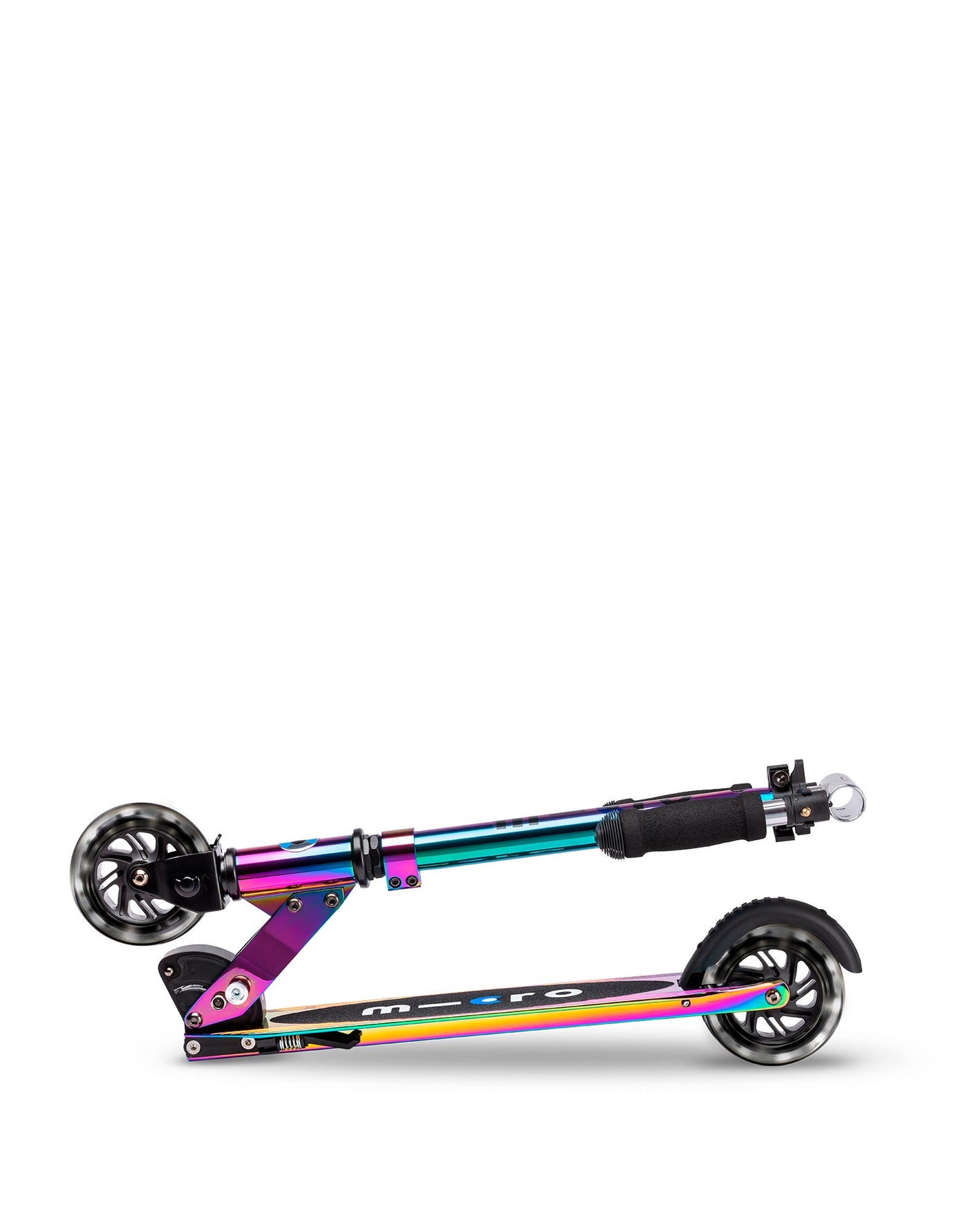 neochrome sprite kids 2 wheel scooter with led wheels folded