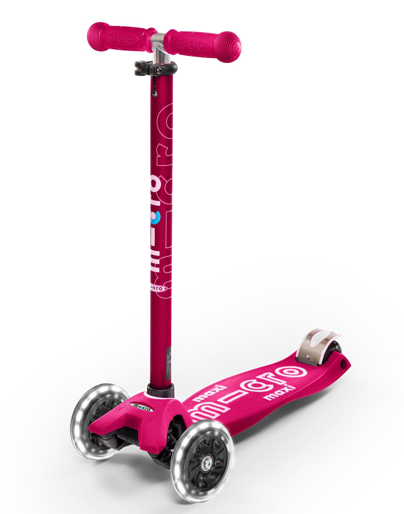 pink maxi deluxe 3 wheel led kids scooter