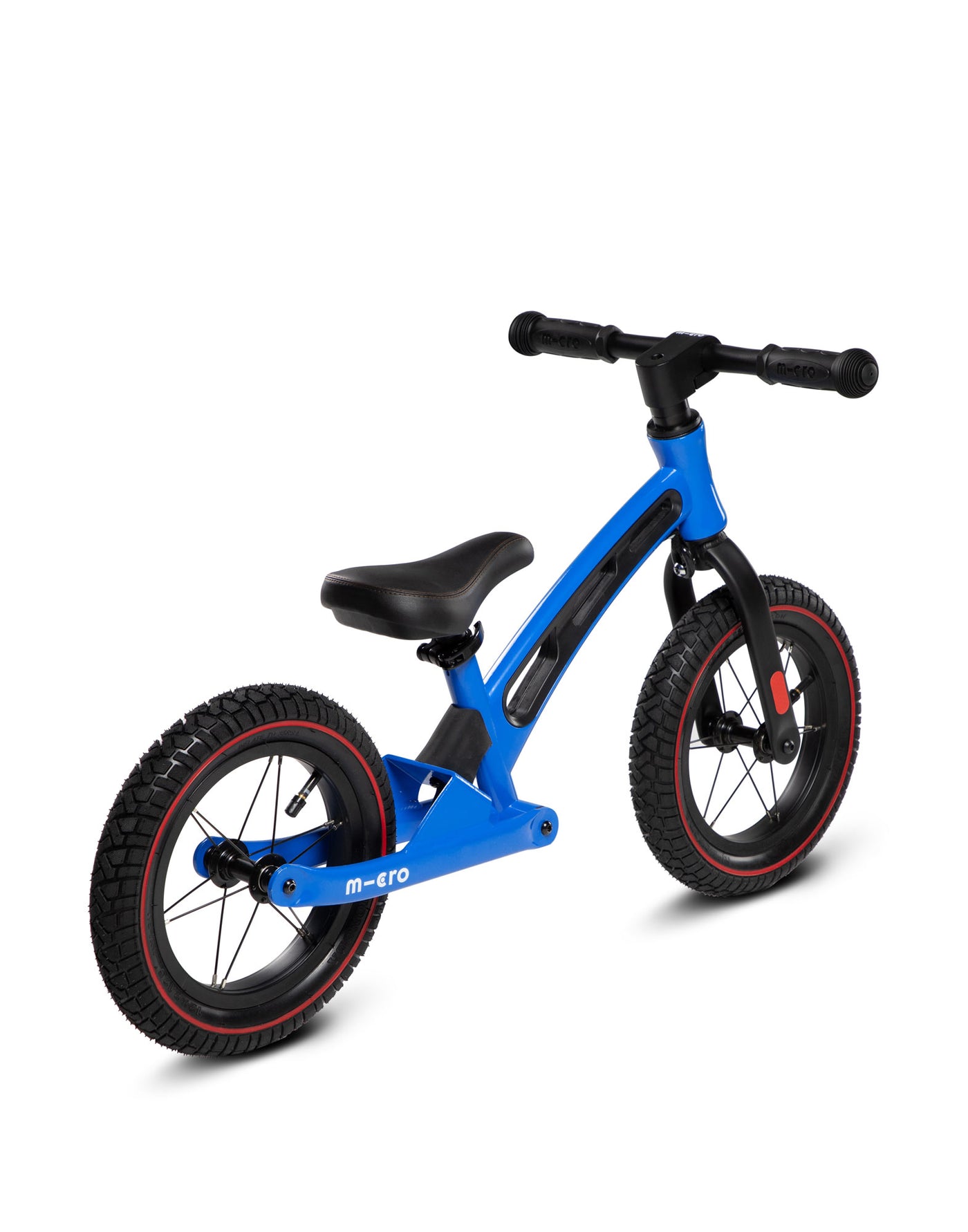 toddler blue balance bike deluxe rear view