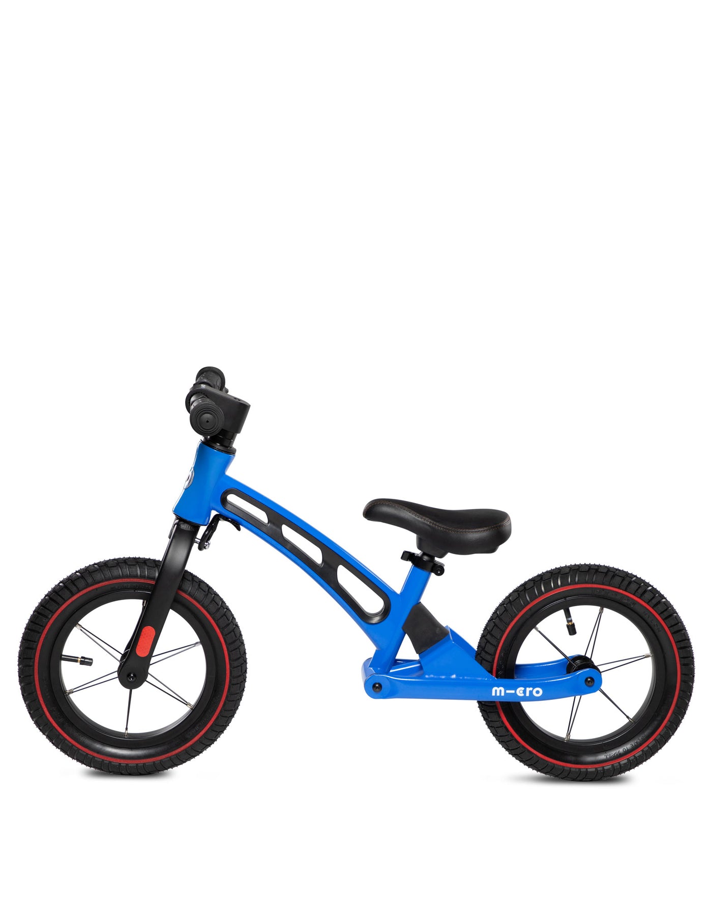 toddler blue balance bike deluxe side view