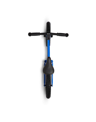 toddler blue balance bike deluxe top view