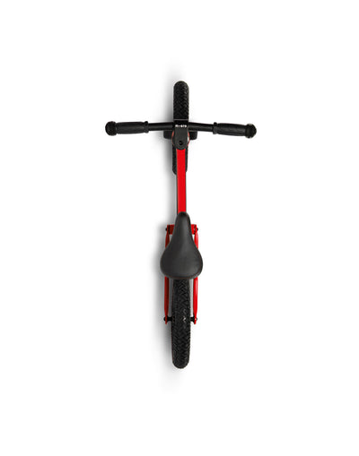 toddler red balance bike deluxe top view