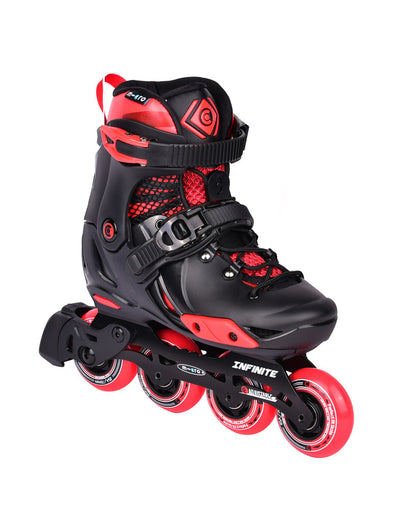 red and black infinite inline skates