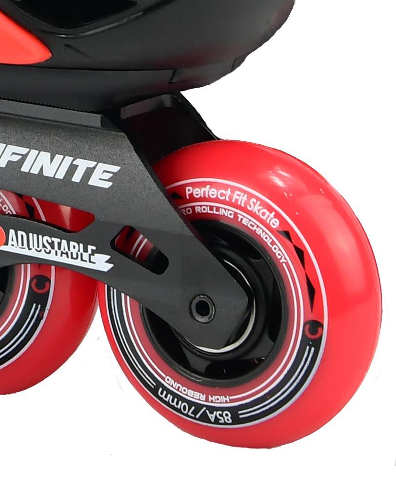 micro inline skates infinite black front wheel