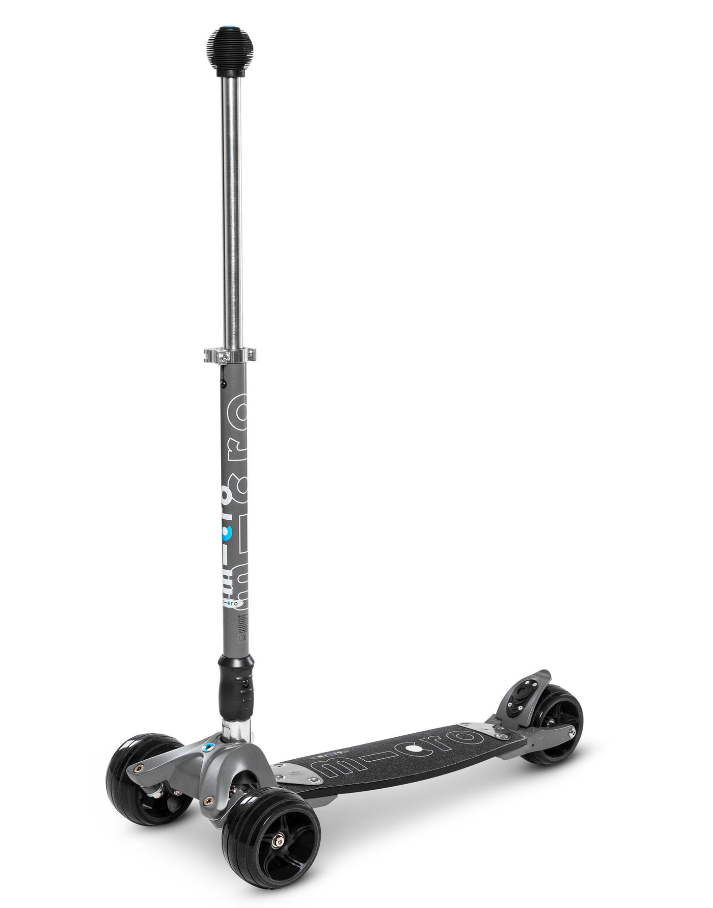 volcano grey kickboard 3 wheel adult scooter with single handlebar