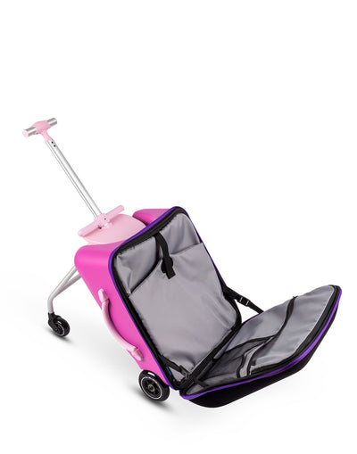 preschooler violet ride on luggage suitcase interior