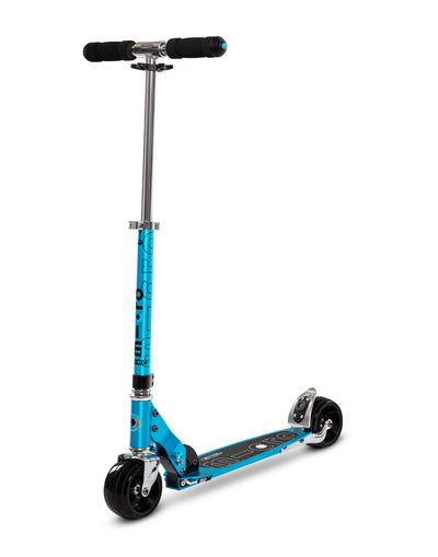 blue rocket 2 wheel scooter with wide wheels