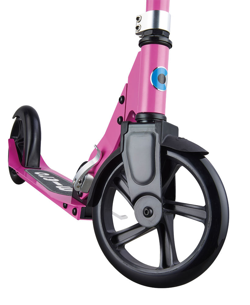 pink cruiser 2 wheel kids scooter with large front wheel