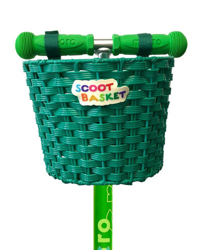 micro scooters scoot basket green close up