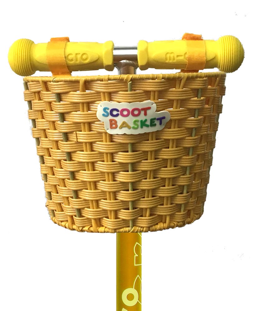 close up of yellow scoot basket