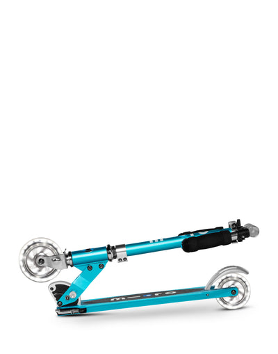 ocean blue sprite kids scooter with led wheels foldable