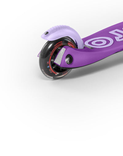 purple mini deluxe scooter with led wheels rear wheel