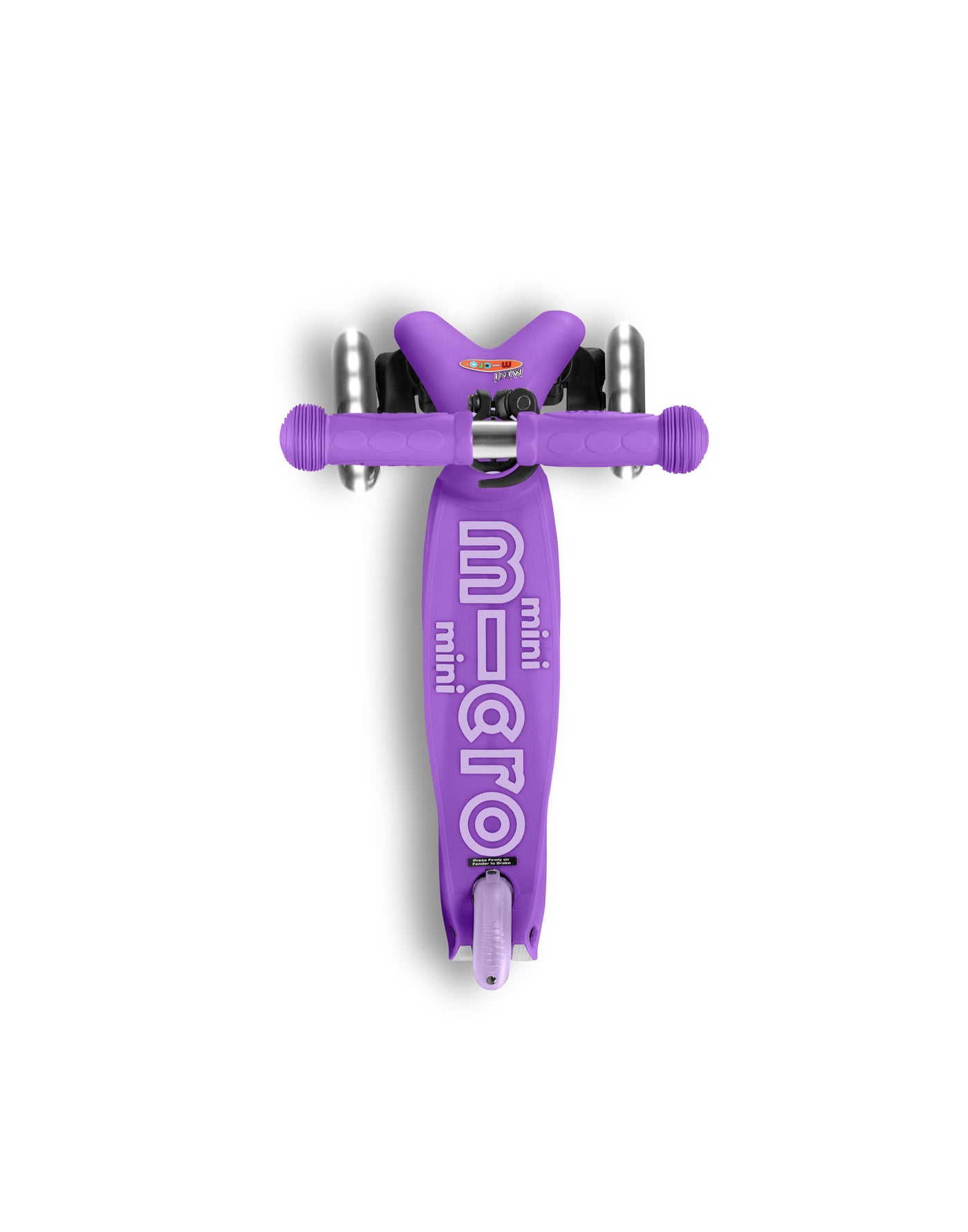 purple mini deluxe scooter deck with led wheels