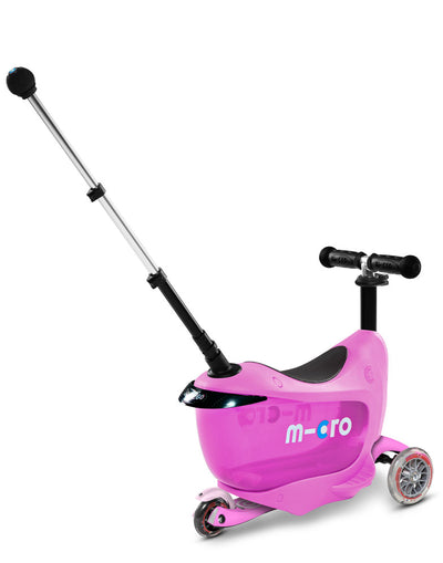 pink mini2go deluxe plus ride on scooter back angle