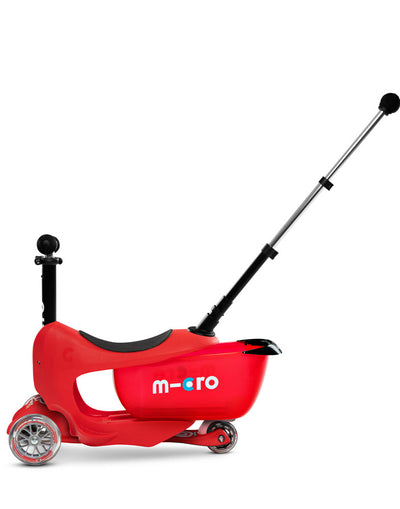 red mini2go deluxe plus ride on scooter side view