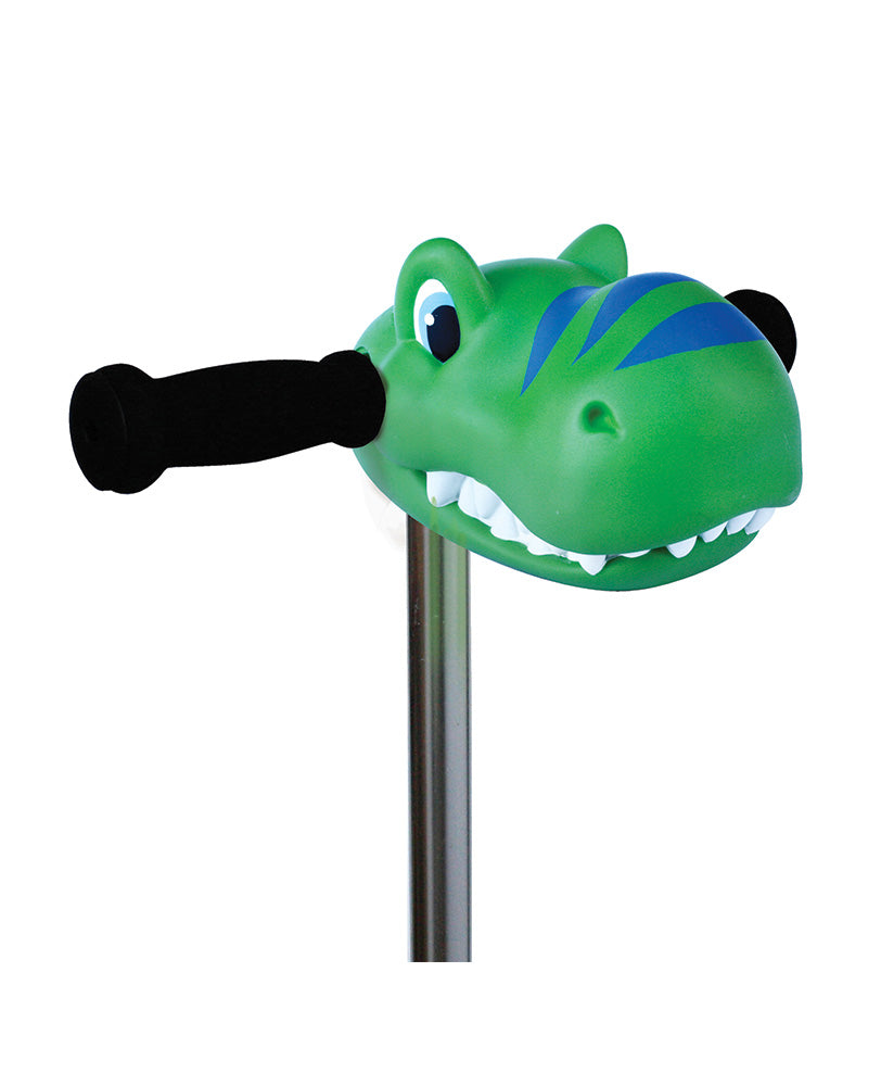 green dinosaur scooter head accessory