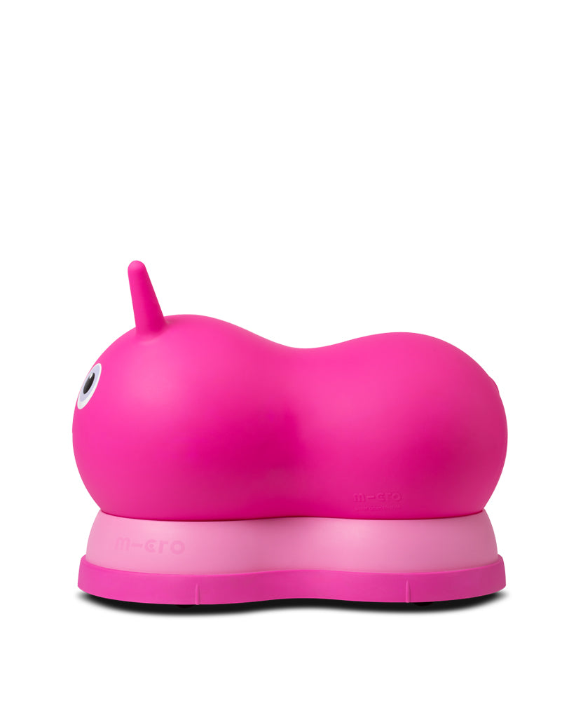 toddler pink air hopper and ride on side on inflatable body