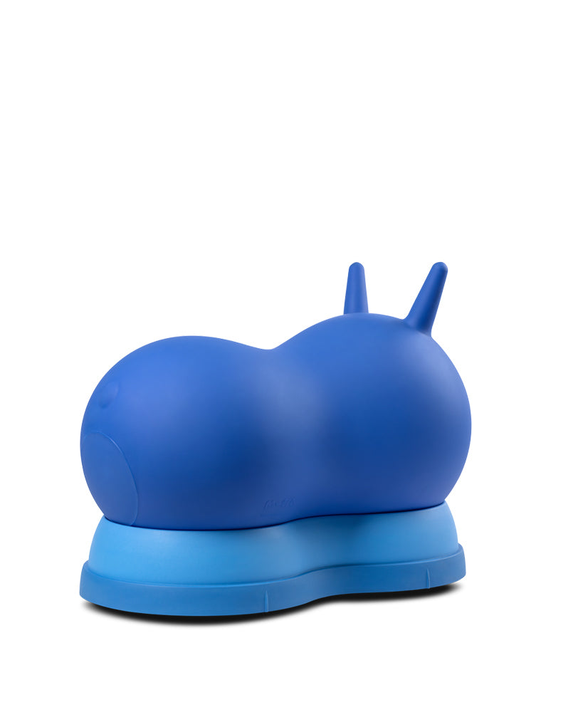 toddler blue air hopper and ride on side view